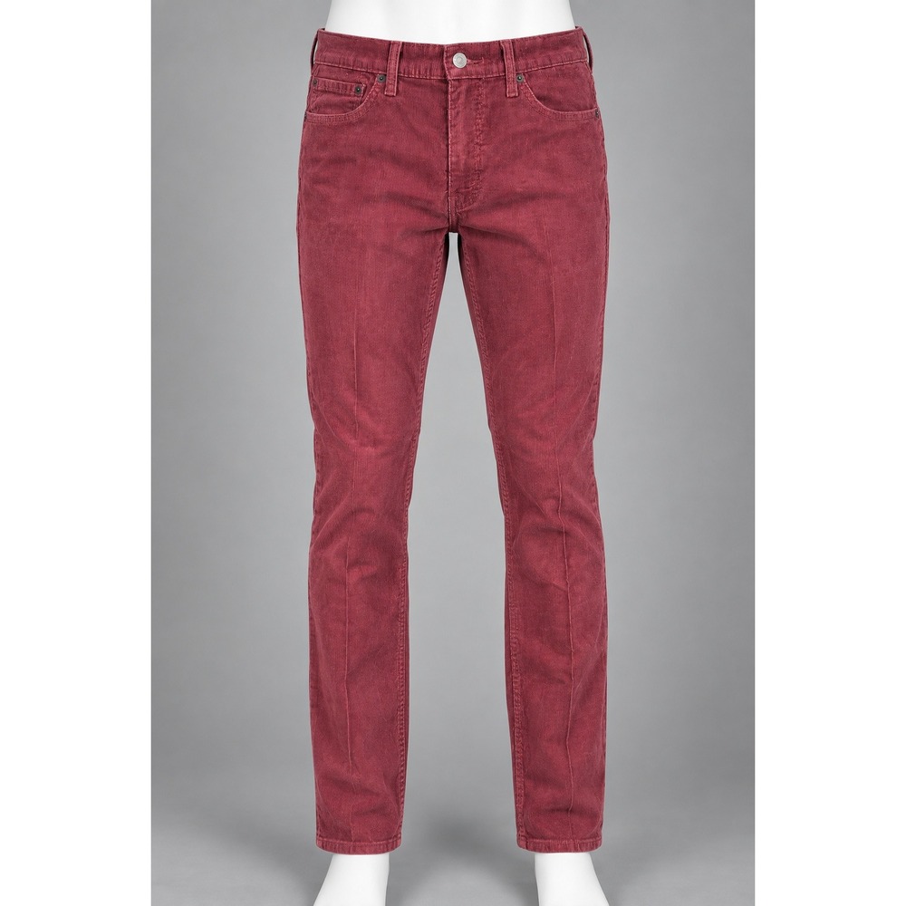 Levis 514 Corduroy Pants Mens W36 L36 Burgundy Red Straight Fit Trousers